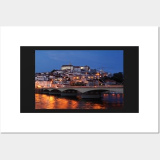 Old town, river, Mondego, Coimbra, Portugal, city, evening, dusk Posters and Art